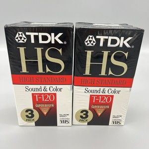 TDK HS T-120 VHS 6X Blank Videocassettes 2 Packs of 3 Factory Sealed NEW